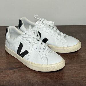Veja White Sneakers with Black Detailing